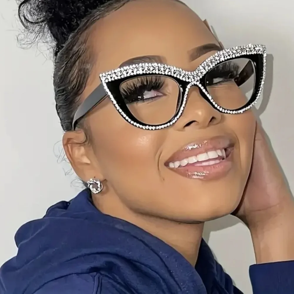 +2.00 Cat eye with Rhinestones reading glasses readers